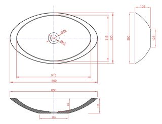 Раковина Montebianco Gondola Tre 60см белый 13043
