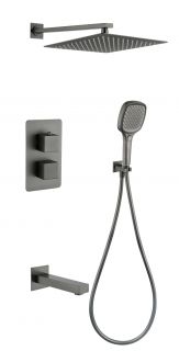 Душевая система скрытого монтажа Grocenberg GB5050BG с Термостатом Vernet (Франция) Графит
