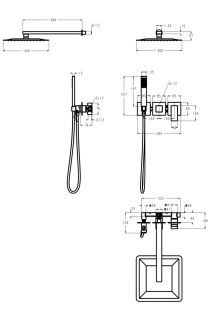 Душевая система скрытого монтажа Grocenberg GB5080CR с Картриджем Kerox (Венгрия) Хром