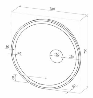 Зеркало с подсветкой Continent Aroma ЗЛП436 с увеличительной линзой 78см
