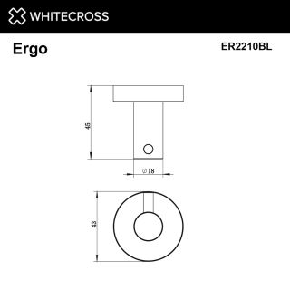 Крючок WHITECROSS Ergo ER2210GLB брашированное золото
