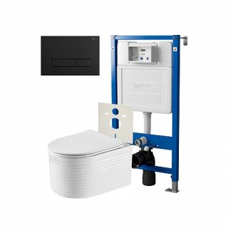 Комплект унитаза с инсталляцией Point Элемент PN48267BM с сиденьем Микролифт