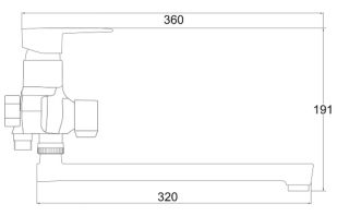 Смеситель для ванны с душем РМС PL6-006E белый