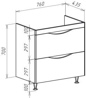 Тумба под раковину Bellezza Санриса 80см орех 00000010190