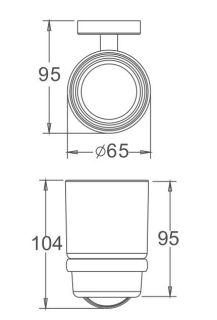 Стакан для ванной комнаты Haiba HB8706 чёрный матовый