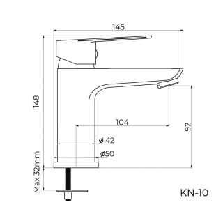 Cмеситель для раковины Knotlor KN-10, хром