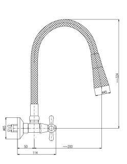 Смеситель для кухни Rav Slezak Morava Retro MK102.5/13S хром серый