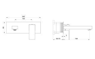 Встраиваемый смеситель для раковины Wonzon & Woghand Cube WW-88869016-CR хром
