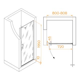 Душевая дверь RGW HO-011 350601108-11 80см хром