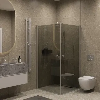 Душевой уголок на монопетле by Deonria U-90-89-6-G-HM 90x89см хром матовый/графит