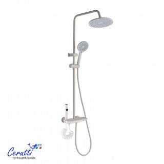 Душевая стойка Ceruttispa IGINO W молочный белый