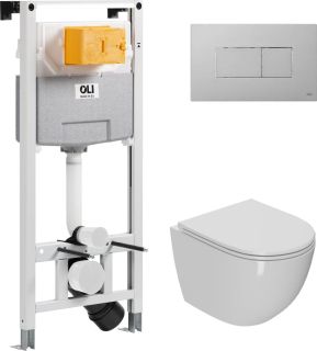 Комплект унитаза с инсталляцией Point Афина 879235pKA02+PN41041 с сиденьем Микролифт