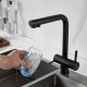 Смеситель для кухни Shevanik S468H с подключением фильтра чёрный