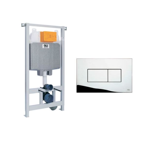 Инсталляция OLI 74 (0580*1150*0120), пневм.+Панель слива  KARISMA  пластик хр. гл