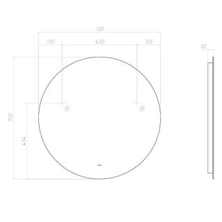 Зеркало с подсветкой Vigo Otti Classic 084 70 см