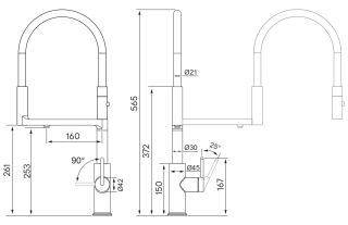 Смеситель для кухни Paulmark Tornado To213402-G золото