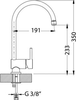 Смеситель для кухни Alveus Quadro 1126720 хром