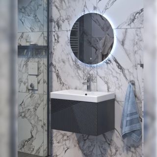 Тумба под раковину подвесная Velvex Edge tp.EDG.9696.60.1Y графит, 60 см