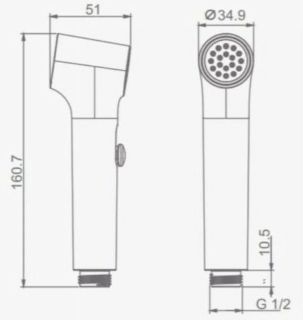 Лейка для гигиенического душа Raglo R460.05.03 золотой сатин