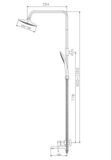 Душевая стойка Haiba HB24805-8 белый