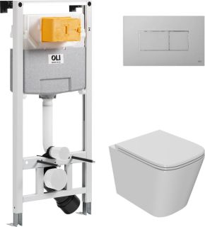 Комплект унитаза с инсталляцией Point Ника 879235pKA02+PN41081 с сиденьем Микролифт