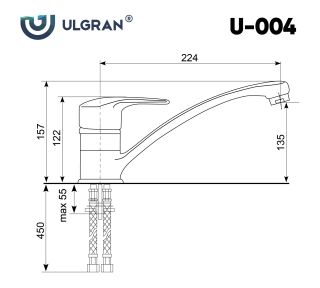 Смеситель для кухни Ulgran Classic U-004-331 белый