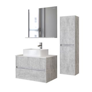 Зеркало с полкой Grossman Эдванс 80см цемент светлый 208007