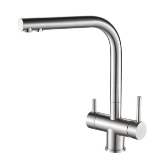 Смеситель для кухни Swedbe Selene Plus K8144M в комплекте с фильтром Аквафор Морион нержавеющая сталь