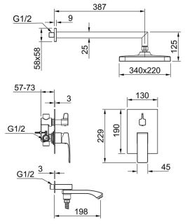 Душевой комплект Raglo R01.27.06 чёрный
