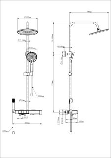 Душевая стойка Wonzon & Woghand Muse Forte WW-B3580-BGG с термостатом тёмный графит