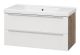 Подвесная тумба под раковину Misty Карат 100см белый/дуб Галифакс олово