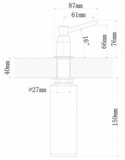 Дозатор для кухонной мойки Florentina Каскад грей