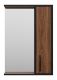 Зеркальный шкаф Misty Кедр 50см правый чёрный/орех