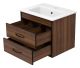 Подвесная тумба под раковину Misty Кедр 60см чёрный/орех