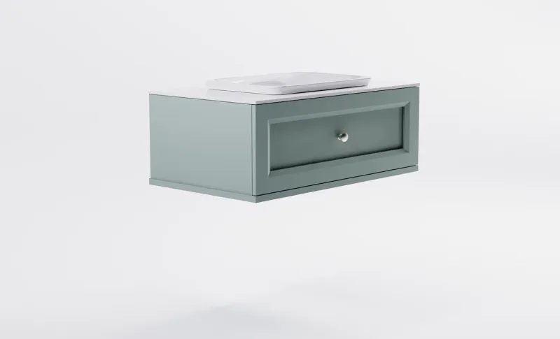 Тумба с раковиной Astra-Form Классик 4631177714108 90 см зелёный матовый