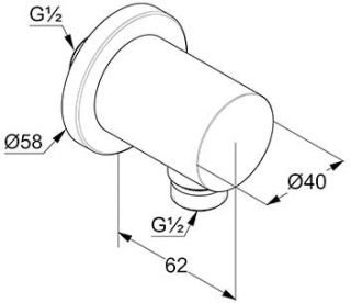 Шланговое подключение Kludi Nova Fonte Puristic чёрный матовый 2054339-15