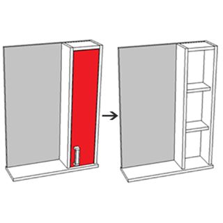 Зеркало-шкаф Corozo Колор 50см белый/красный SD-00000697