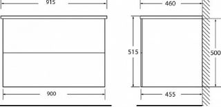 Тумба под раковину BelBagno подвесная 90x50см Bianco Lucido ETNA-900-2C-SO-BL-P