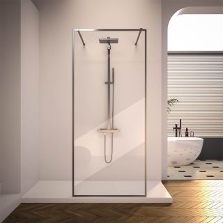 Душевая перегородка Veconi Korato KR-90GR, 1200x2000, брашированный графит, прозрачное стекло