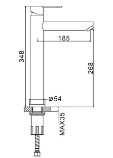Высокий смеситель для раковины Splenka S223.15.06 чёрный