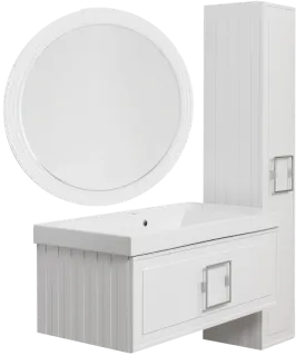 Зеркало La Fenice Terra  FNC-02-TER-B-80 белое матовое 80 см