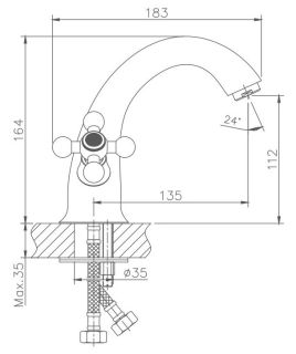 Смеситель для раковины Haiba HB1019-4 бронза