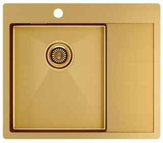 Мойка кухонная Paulmark Kroner PM225951-BGL левая брашированное золото