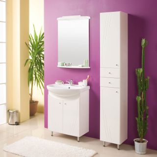 Шкаф Акватон Минима-М левосторонний с бельевой корзиной белый 1A132303MN01L