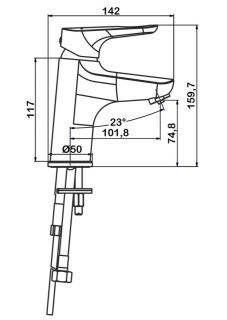 Смеситель для раковины Swedbe Venado 1615 с каналом для подключения фильтра хром