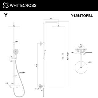 Душевая стойка термостатическая WHITECROSS Y Y1254TOPGL золото