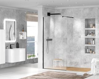 Душевая перегородка CEZARES LIBERTA-L-1-85-120-C-NERO кронштейн 120см