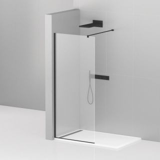 Душевая перегородка CEZARES LIBERTA-L-1-90-120-C-NERO кронштейн 120см