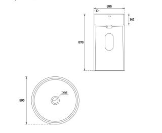 Раковина напольная by Deonria Lilo 40x82см белый
