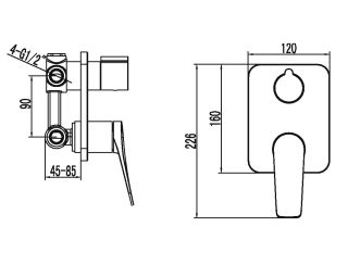 Встраиваемый смеситель для душа Lemark Bronx LM3727GM графит